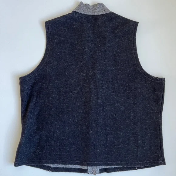 Betty Barclay Vintage Utility Workwear Oversized Wool Knit Gulet Vest Waistcoat - Picture 6 of 13
